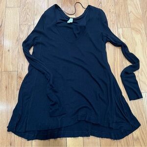 Black waffle Free people top